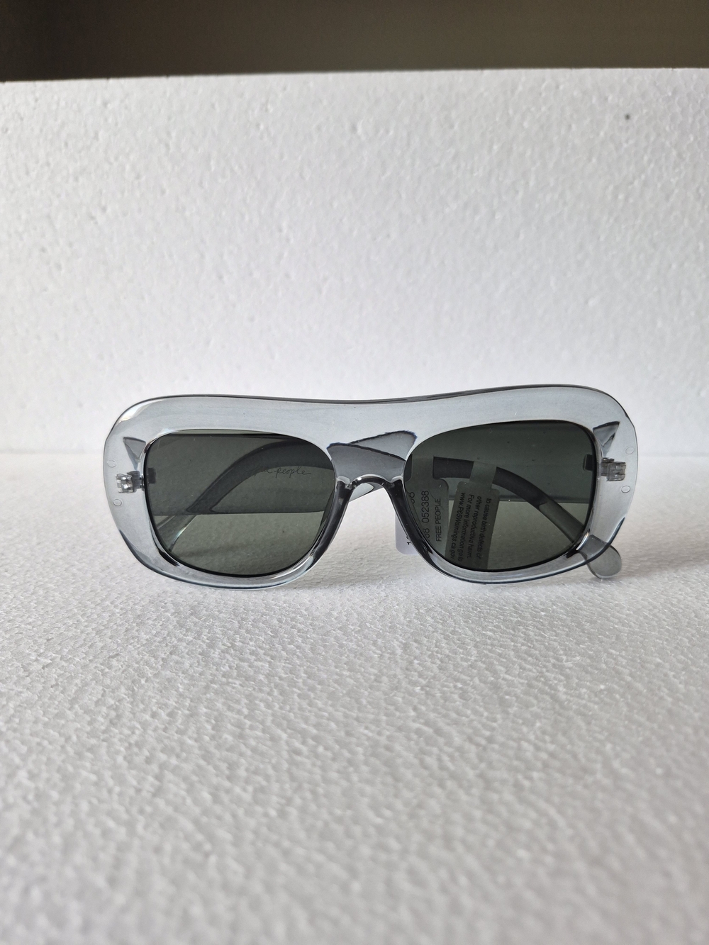 NWT Free People Clear Frame Sunglasses with Dark Gray Lenses